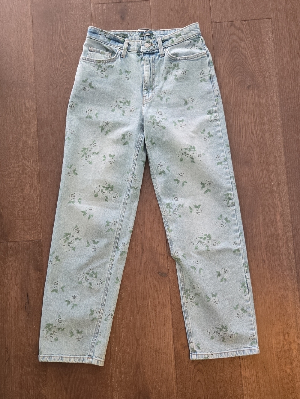 wild fable Light Blue Floral Straight-Leg Jeans